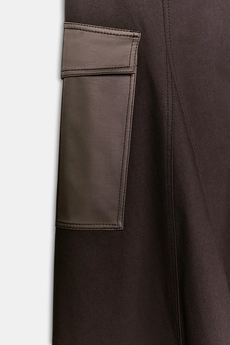 JUPE MI-LONGUE CARGO AVEC CEINTURE