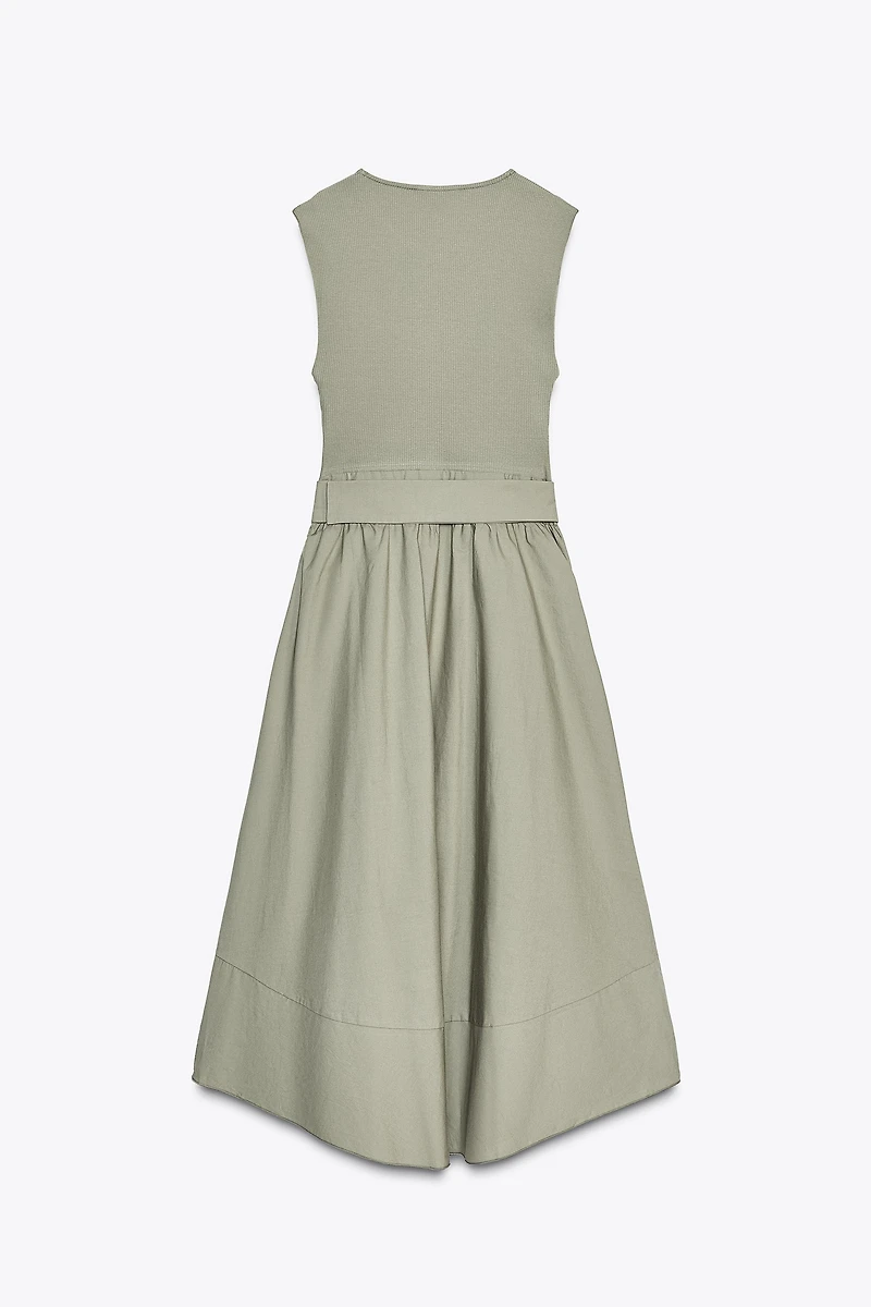 BELTED COMBINATION DRESS