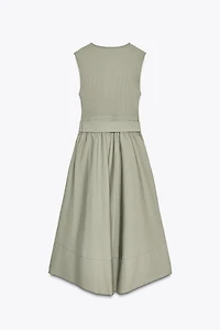 BELTED COMBINATION DRESS
