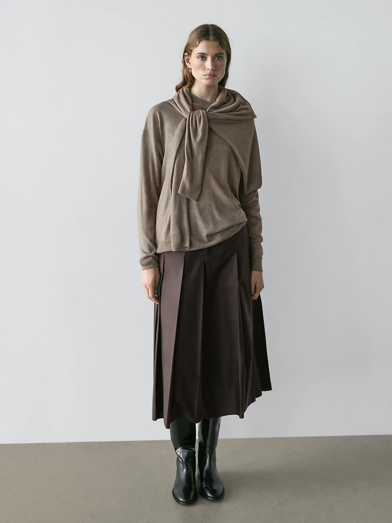 Oversize wool blend knit sweater