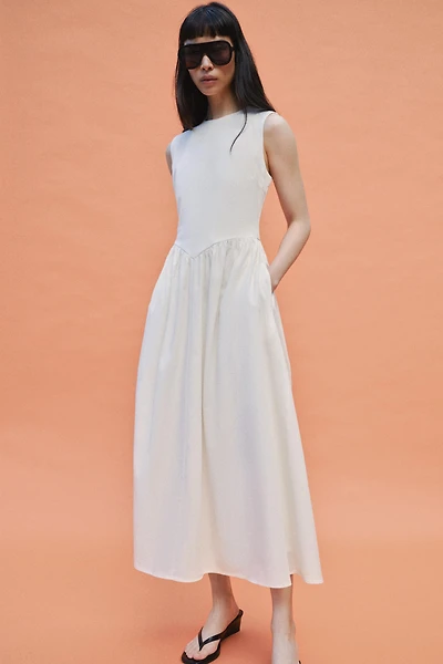 COMBINATION MIDI DRESS