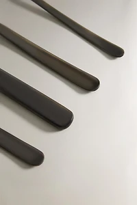 ENSEMBLE COUVERTS 4 PIÈCES ACIER NOIR