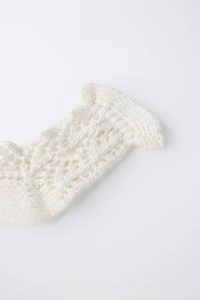 COTTON AND SILK OPENWORK SOCKS