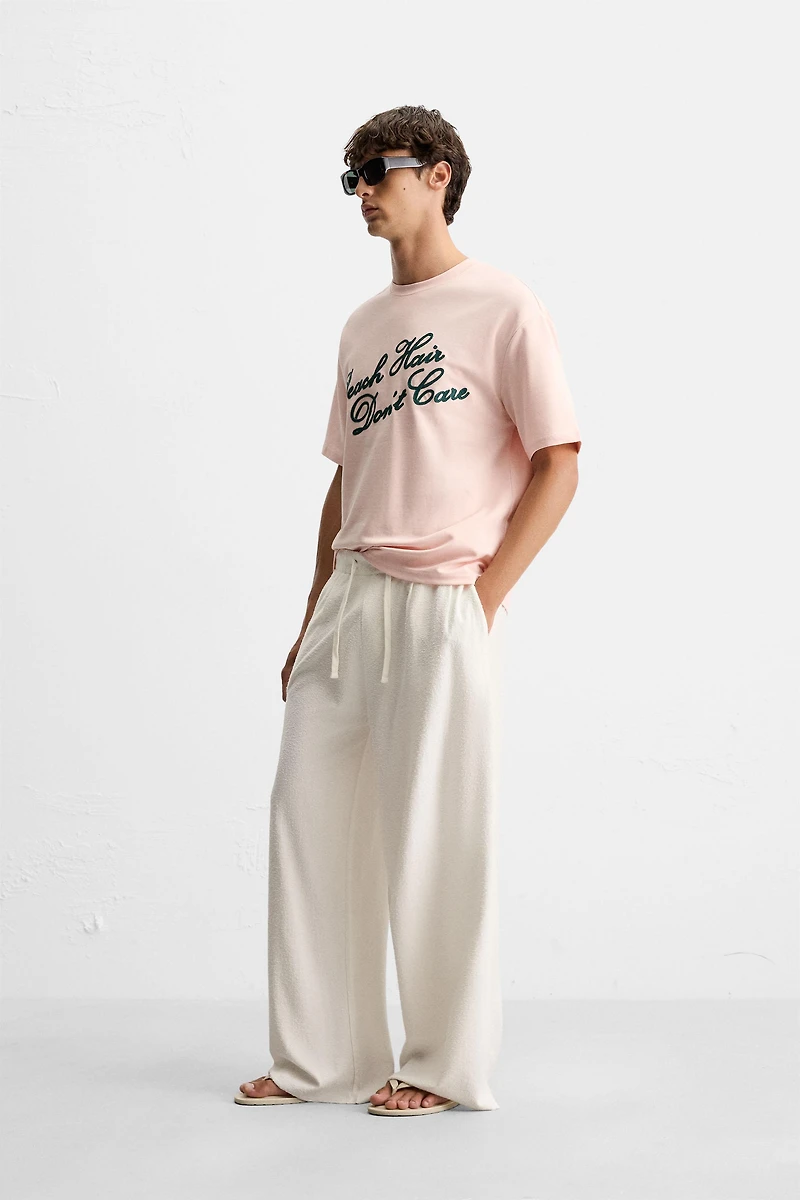 EMBROIDERED TEXT T-SHIRT