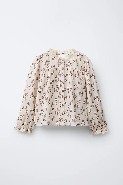 CHEMISE À FLEURS EN DENTELLE