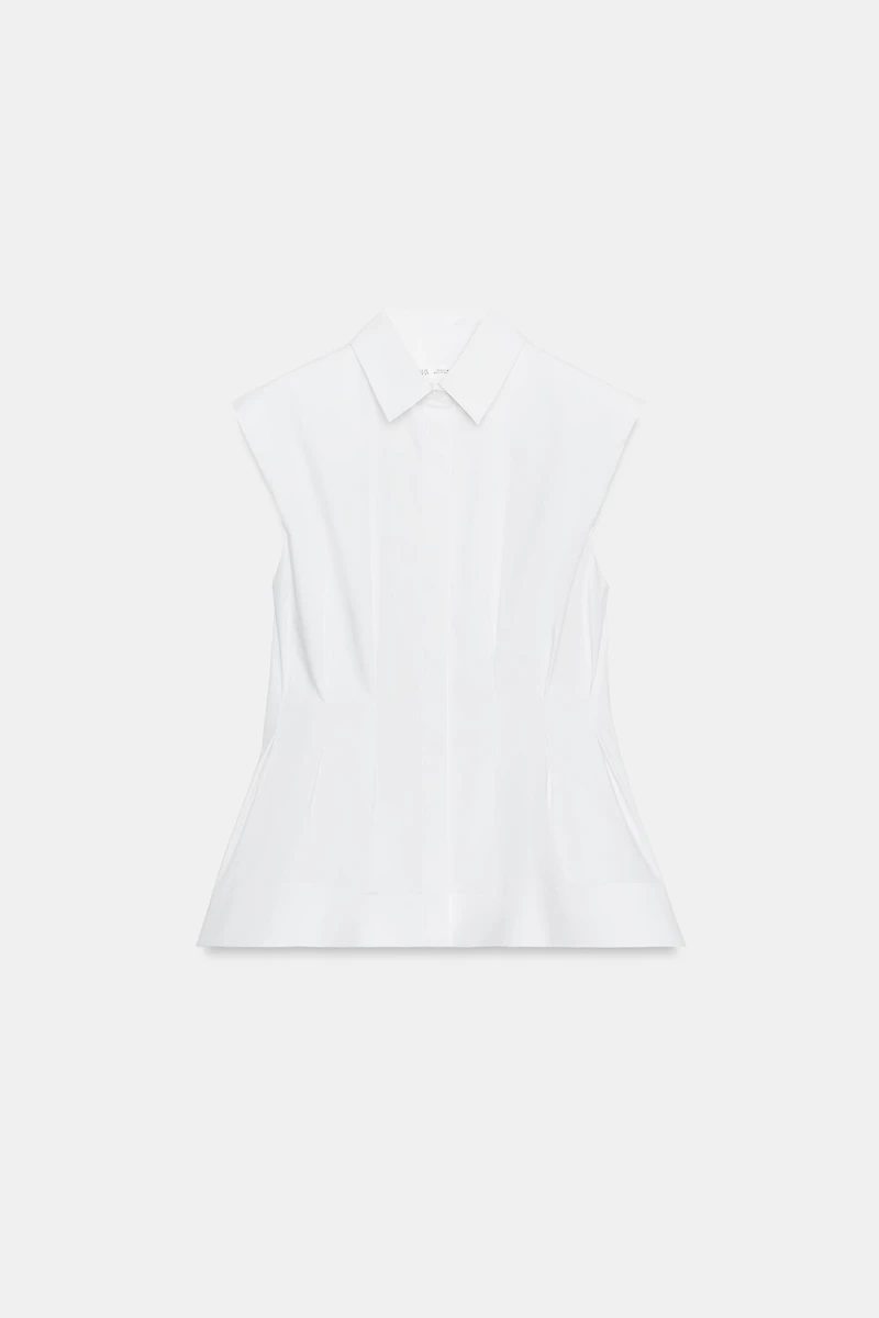 PLEATED SLEEVELESS SHIRT ZW COLLECTION