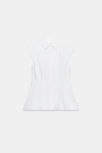 PLEATED SLEEVELESS SHIRT ZW COLLECTION