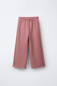 INTERLOCK SWEATSHIRT AND WIDE LEG PANTS SET