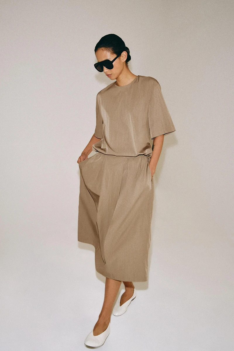 ZW COLLECTION PLEATED MIDI SKIRT