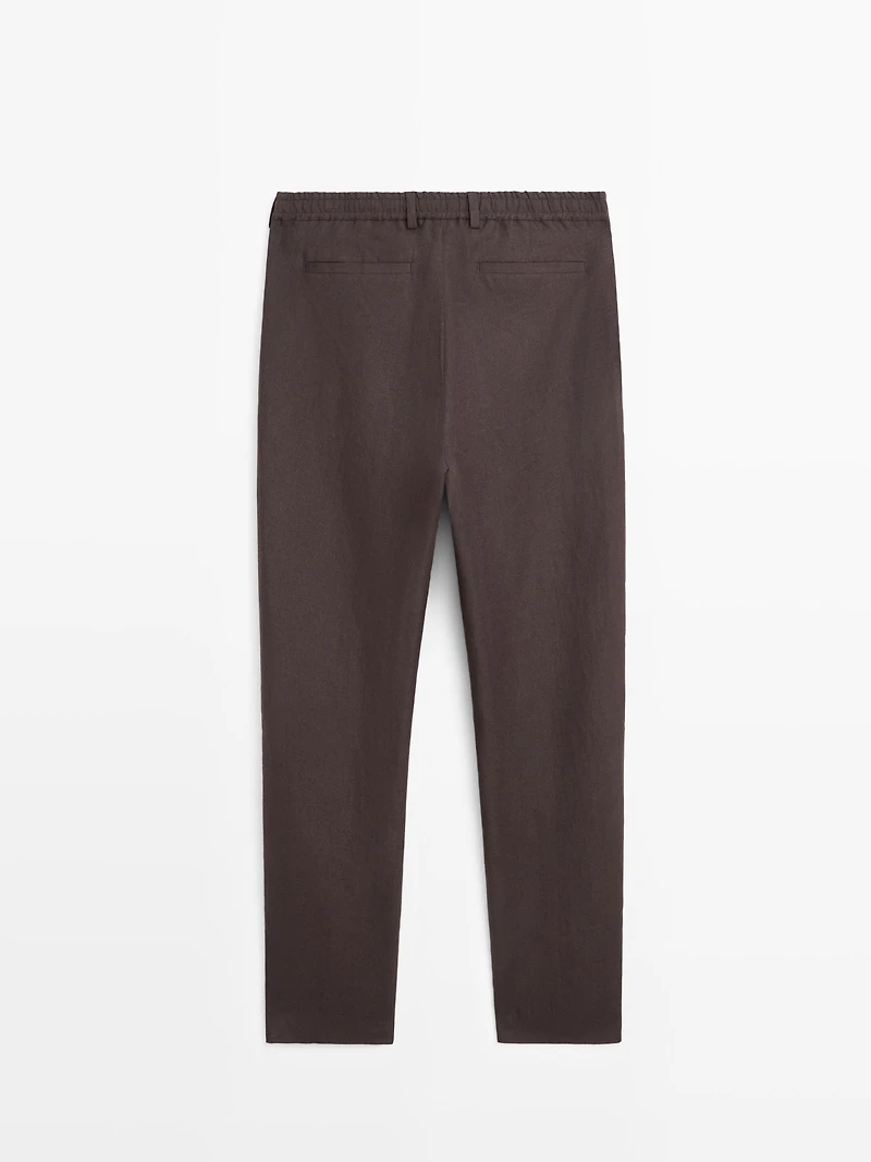 Total look linen trousers