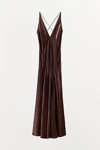 VOLUMINOUS SATIN LONG DRESS