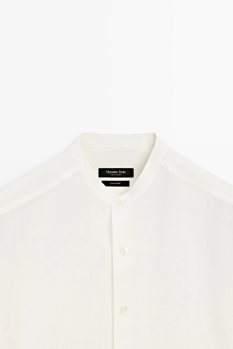 Chemise regular fit à col officier 100 % lin