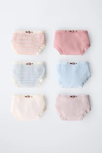 6 YEARS/ SIX-PACK OF FLORAL UNDERWEAR