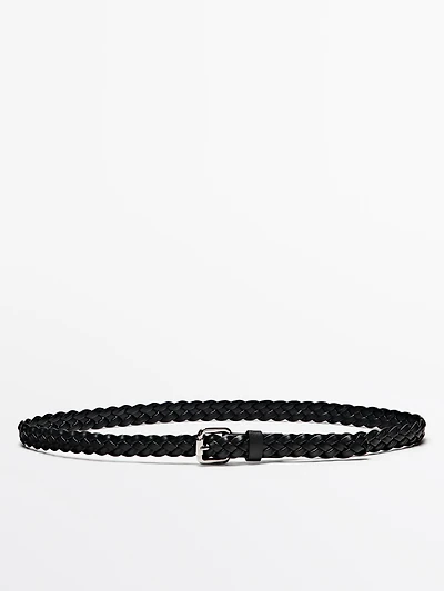 Braided nappa leather belt