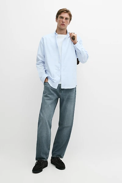 100% cotton regular fit striped shirt