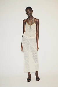 JUPE MIDI DENTELLE CLOUS