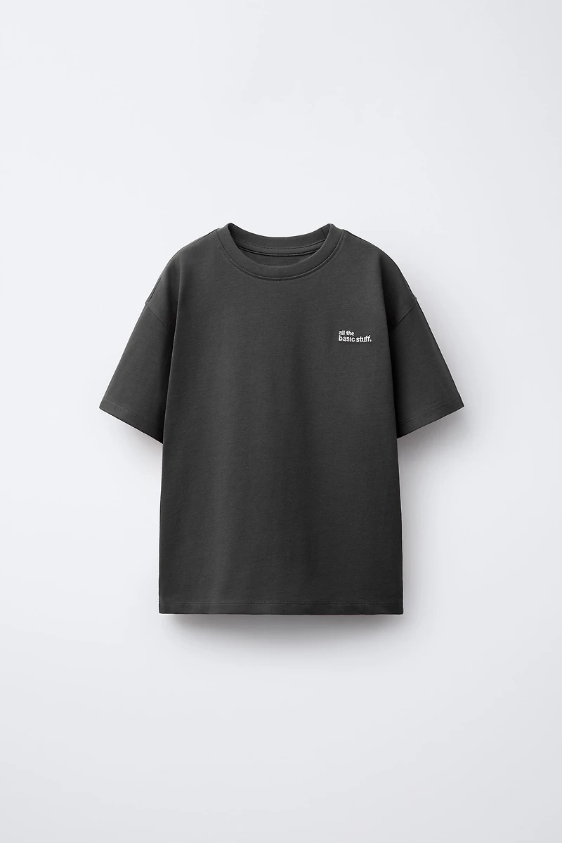 HEAVYWEIGHT EMBROIDERED TEXT T-SHIRT