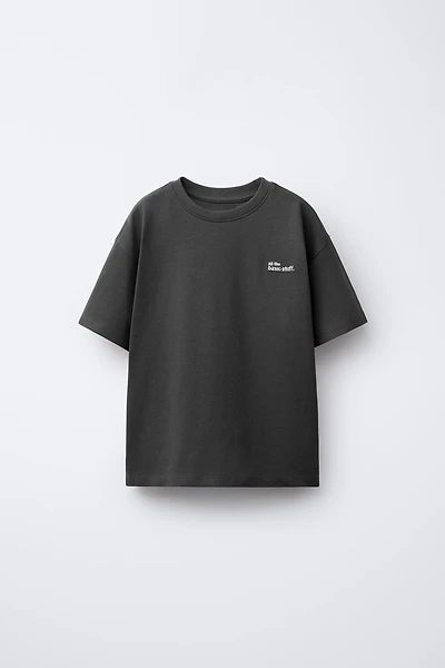 HEAVYWEIGHT EMBROIDERED TEXT T-SHIRT