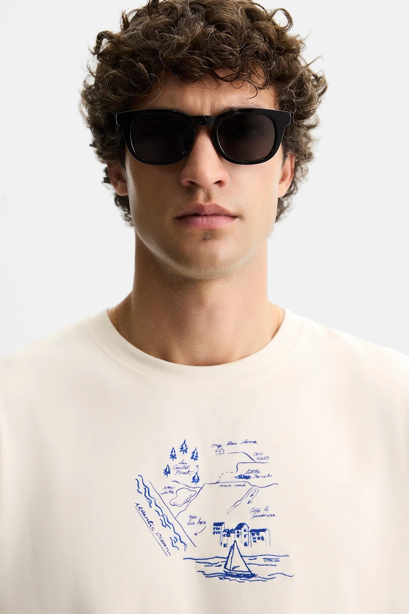 COMBINATION EMBROIDERY T-SHIRT