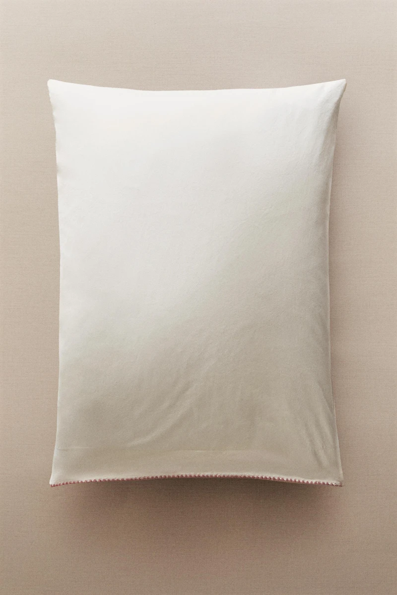 TAIE D’OREILLER ENFANT COTON POINT COQUILLE
