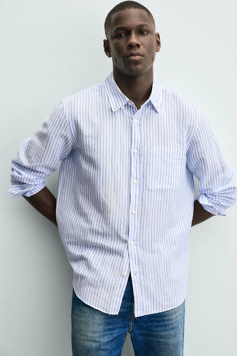 REGULAR FIT LINEN-COTTON SHIRT