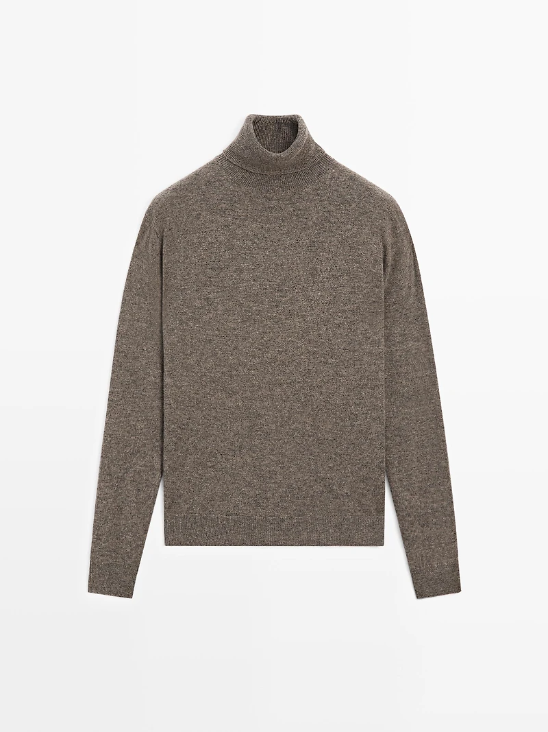 Wool blend high neck sweater