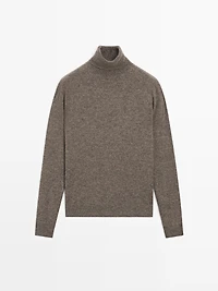 Wool blend high neck sweater