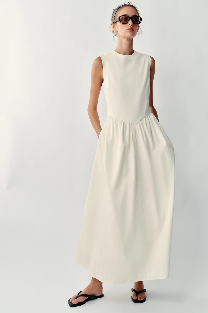 COMBINATION MIDI DRESS