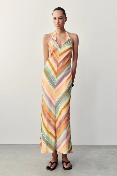 STRIPED LONG DRESS
