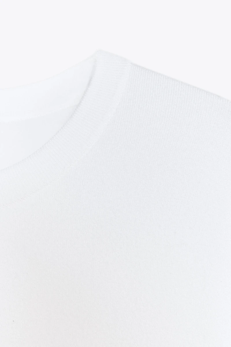 SHORT SLEEVE BASIC KNIT TOP