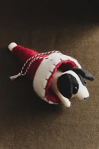 DÉCORATION SAPIN CHIEN FEUTRE NOËL