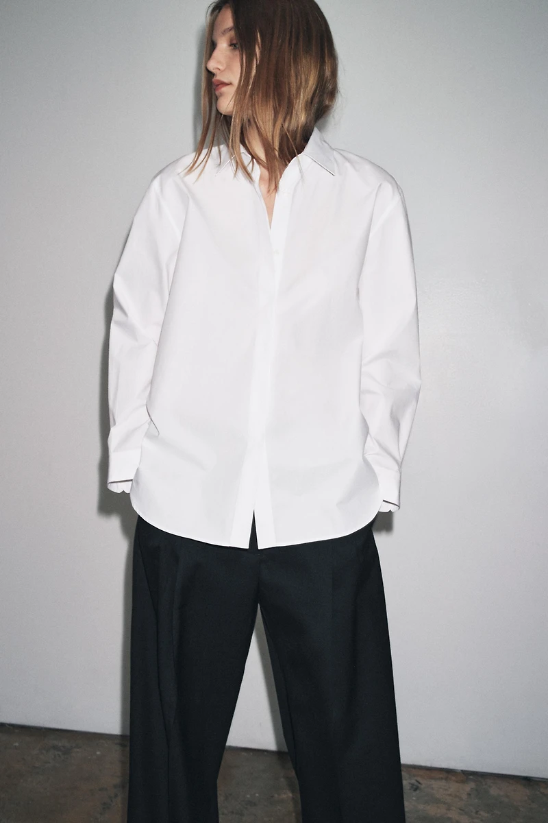 ZW COLLECTION WOOL-BLEND FOLD-OVER WAIST PANTS
