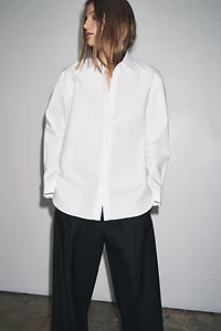 ZW COLLECTION WOOL-BLEND FOLD-OVER WAIST PANTS