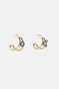SPARKLY DOUBLE HOOP EARRINGS