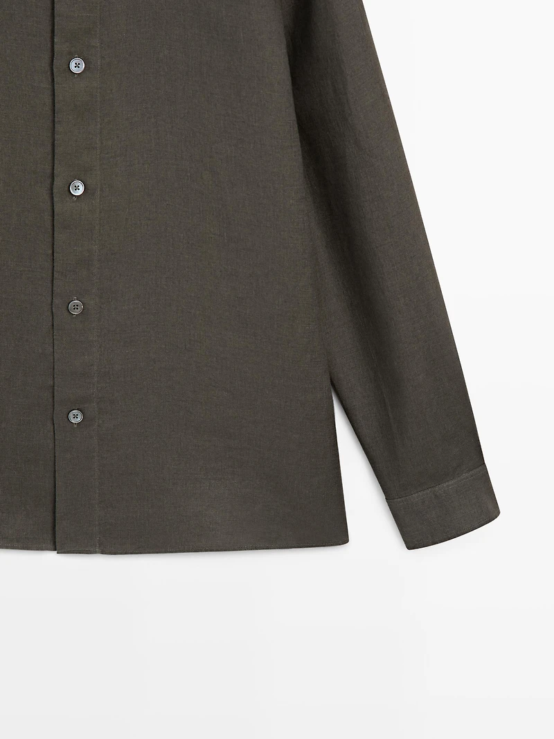 Regular fit 100% heavy linen shirt