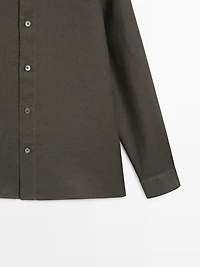 Regular fit 100% heavy linen shirt