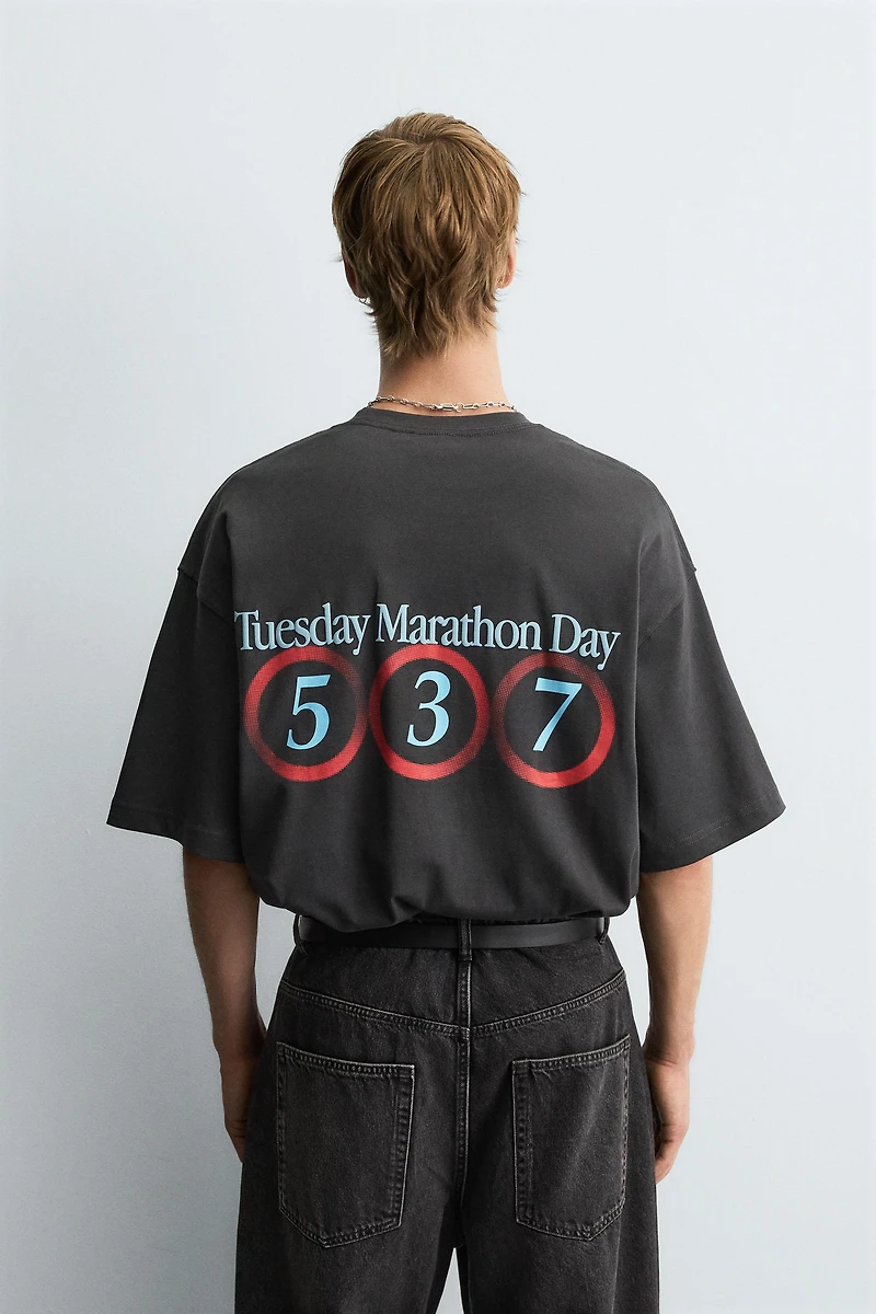 WASHED NUMBER T-SHIRT