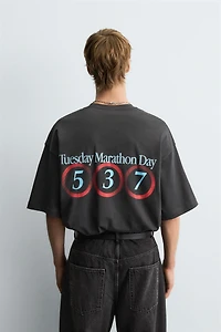 WASHED NUMBER T-SHIRT