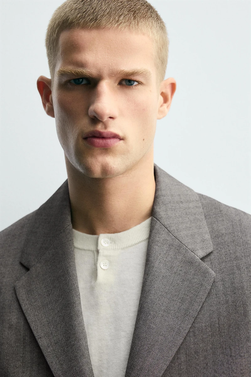 HERRINGBONE SUIT BLAZER