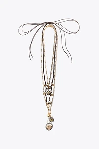 3-PACK OF CORD, COIN AND CHARM NECKLACES