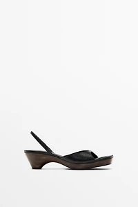 Wood heel sandal