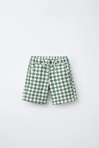 CHECKERED TWILL SHORTS