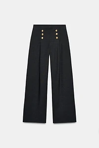 BUTTONED TWILL PANTS