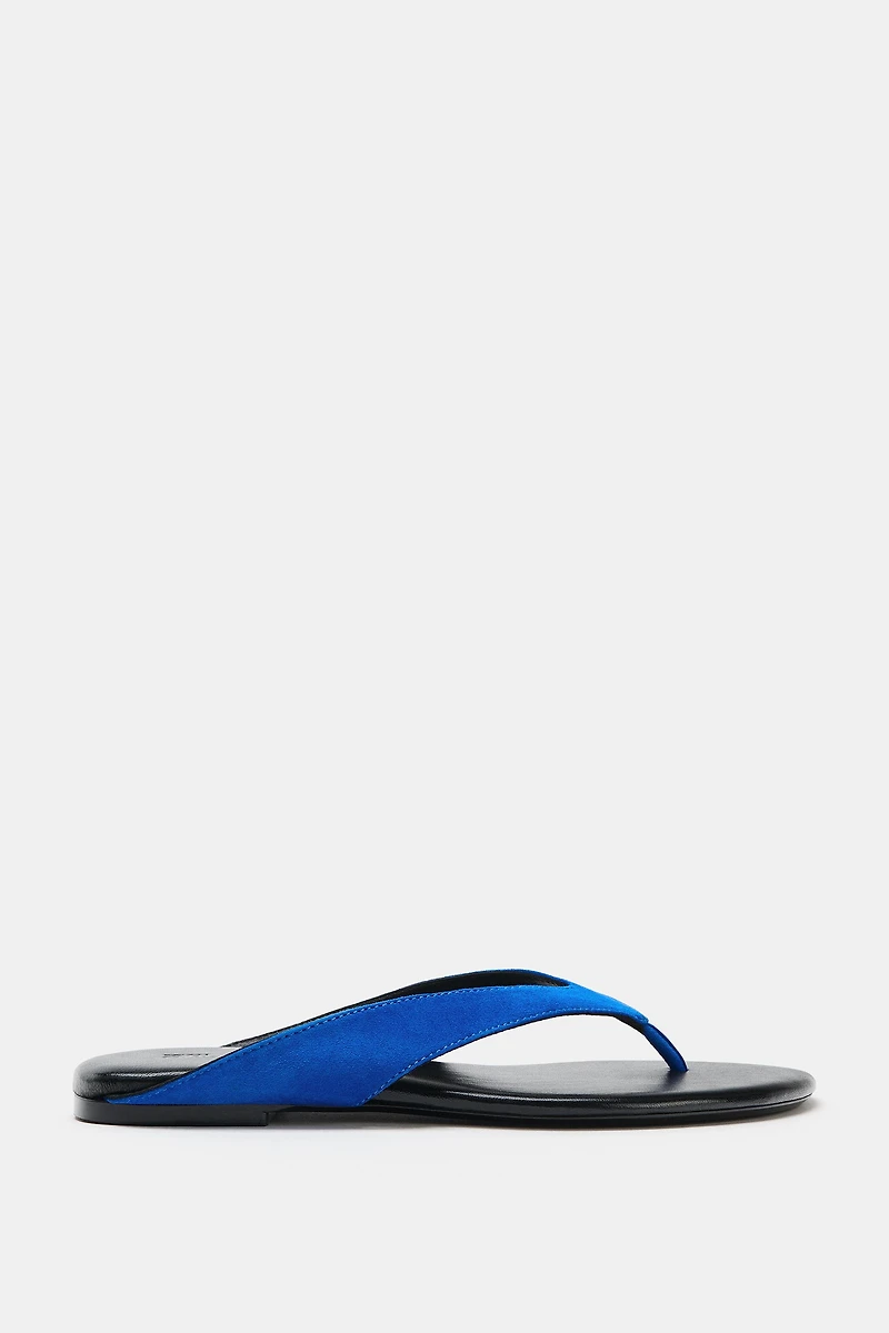 LEATHER TOE LOOP SANDALS