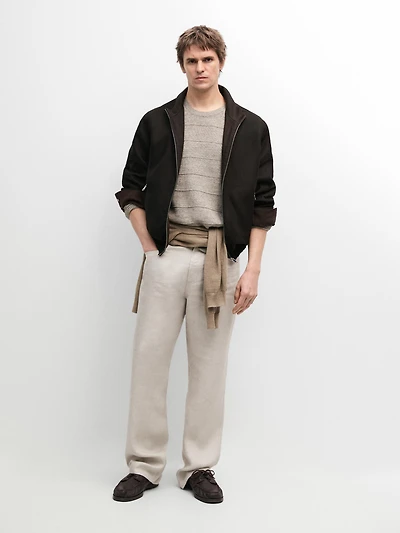 Reversible linen jacket