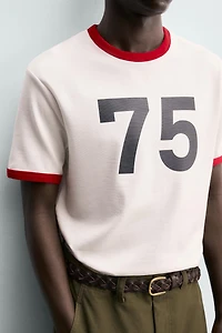 CONTRAST RIB NUMBER T-SHIRT