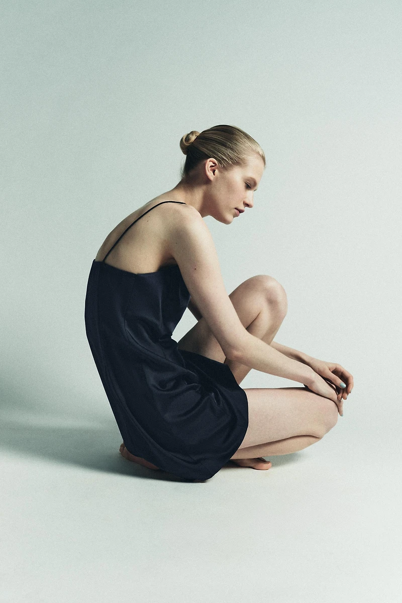 SATIN EFFECT MINI DRESS