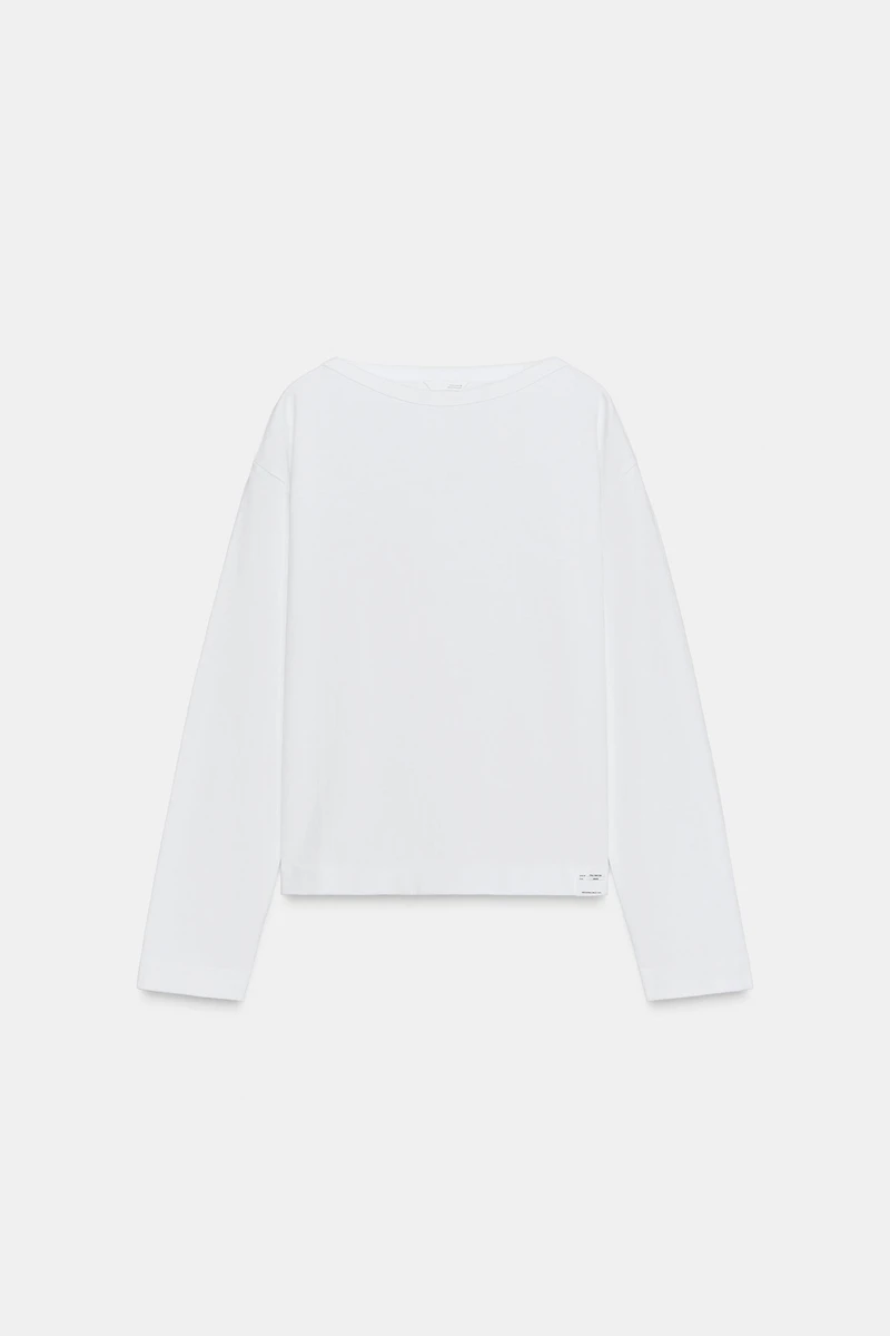 T-SHIRT COL BATEAU ÉTIQUETTE