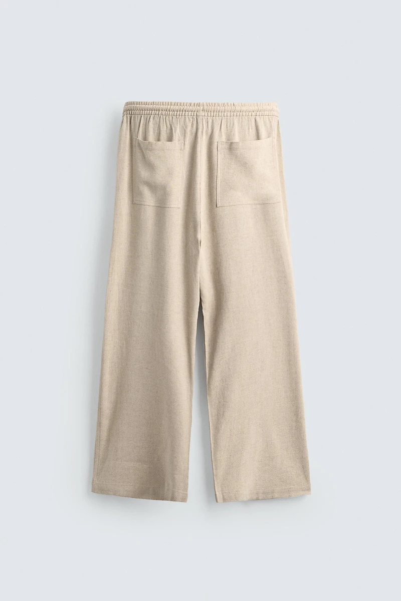 RELAXED FIT VISCOSE-LINEN PANTS
