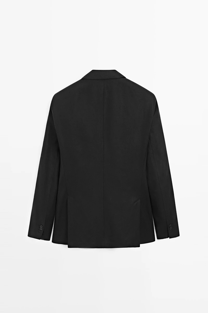 Tailored fit 100% linen suit blazer